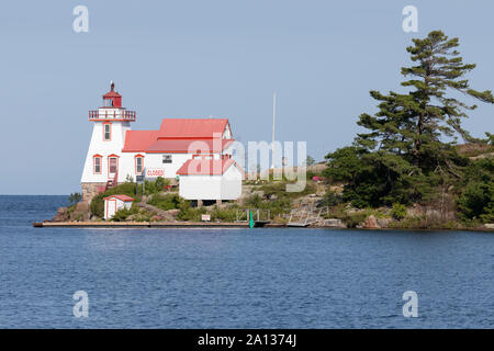 Pointe au Baril Reihe vorne Leuchtturm, Ontario, Kanada Stockfoto