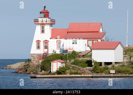 Pointe au Baril Reihe vorne Leuchtturm, Ontario, Kanada Stockfoto