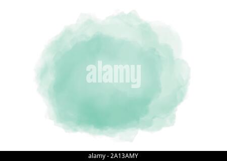 Abstrakte Mint Green aquarell Splash auf weißem Hintergrund Stock Vektor
