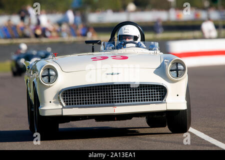 1957 Ford Thunderbird 'Battlebird' von Bill Shepherd in der Freddie März Memorial Trophy gefahren Am Goodwood Revival 13. Sept 2019. © 2019 Copyrigh Stockfoto