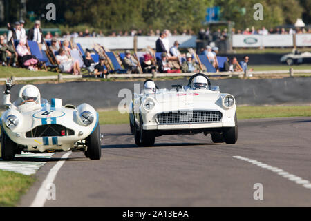 1957 Ford Thunderbird 'Battlebird' von Bill Shepherd in der Freddie März Memorial Trophy gefahren Am Goodwood Revival 13. Sept 2019. © 2019 Copyrigh Stockfoto