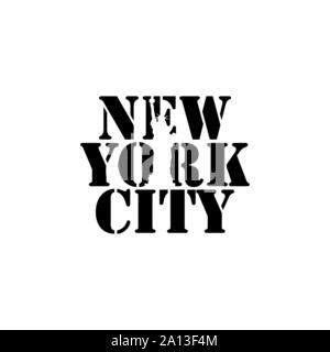 New York city Schrift Typografie mit Big Ben Uhr in negativen Raum Stil Design Vector Stock Vektor