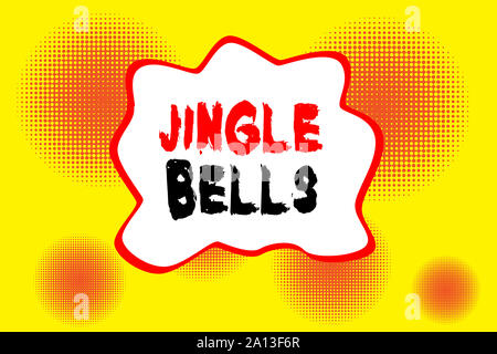 Text Zeichen angezeigt Jingle Bells. Business foto Präsentation bekanntesten traditionellen Weihnachtslied auf der ganzen Welt Halftone Kreise verschwinden. Abstra Stockfoto