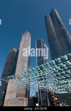 Hudson Yards gesehen von der Highline, NYC, USA Stockfoto