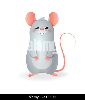 Süße kleine Ratte-Vector Illustration Cartoon Stil auf transparentem Hintergrund isoliert Stock Vektor