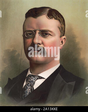 Amerikanische Geschichte Porträt der 26. Präsident Theodore Roosevelt. Stockfoto