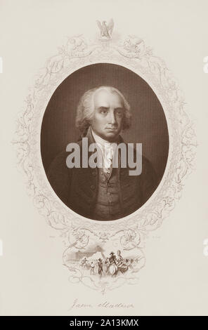 Graviert Portrait der vierte Präsident der Vereinigten Staaten, James Madison. Stockfoto