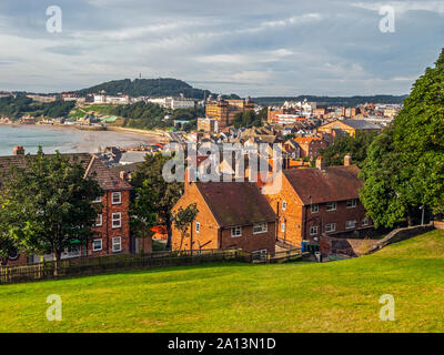 Blick vom Castle Hill, South Bay, Scarborough, North Yorkshire Stockfoto