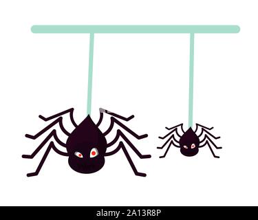 Halloween spinnen hängenden Tier Symbol Stock Vektor