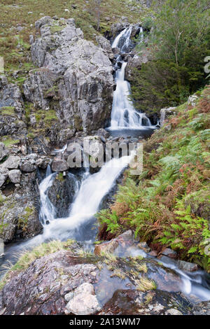 Stickle Ghyll Wasserfall, Great Langdale, Cumbria Stockfoto