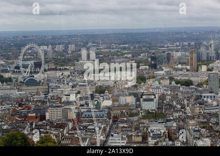 London, Großbritannien. 22 Sep, 2019. Ein Luftbild von London, London Eye, Big Ben und die Houses of Parliament. Credit: Dinendra Haria/SOPA Images/ZUMA Draht/Alamy leben Nachrichten Stockfoto