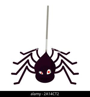Halloween Spinne hängenden Tier Symbol Stock Vektor