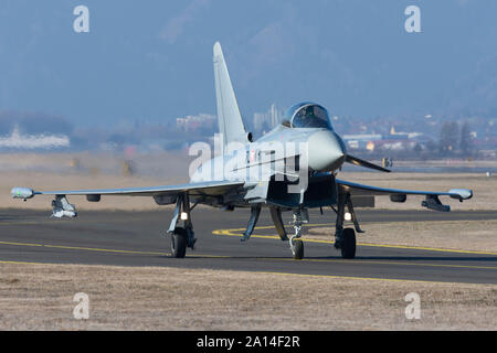 Österreichische Luftwaffe EF-2000 Typhoon in Zeltweg, Österreich. Stockfoto