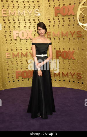 September 22, 2019, Los Angeles, Kalifornien, USA: Margaret Qualley während der roten Teppich Ankünfte für die 71 Emmy Awards, die in den Microsoft Theater. (Bild: © Kathy Hutchins/ZUMA Draht) Stockfoto