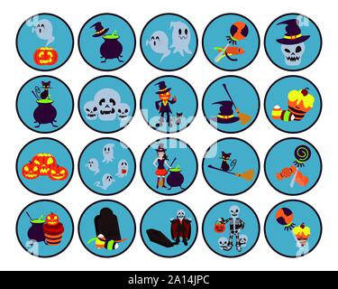 Bündel von Halloween set Symbole Stock Vektor