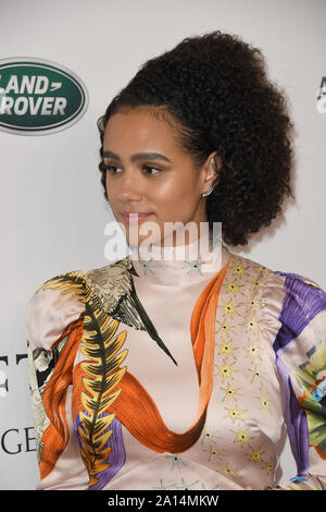 Nathalie Emmanuel bei der BAFTA-Los Angeles + BBC America TV Tea Party 2019 im The Beverly Hilton, Beverly Hills, CA gehalten am Samstag, 21. September 2019. Foto von PRPP/PictureLux Stockfoto