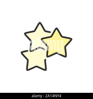 Vektor Sterne, beste Wahl, positives Feedback flachbild Color Line Symbol. Stock Vektor