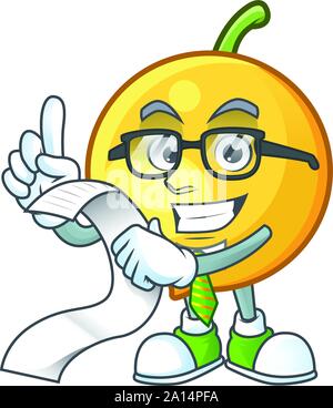 Mit Menü mundu Frucht cartoon Charakter Maskottchen Stock Vektor