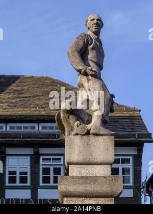 Till Eulenspiegel Brunnen am Marktplatz, Einbeck, Niedersachsen, Deutschland, Europa Stockfoto