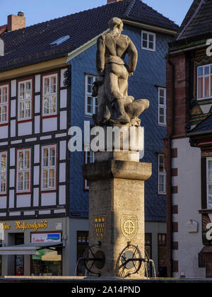 Till Eulenspiegel Brunnen am Marktplatz, Einbeck, Niedersachsen, Deutschland, Europa Stockfoto