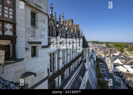 Frankreich Die Königliche Residenz von Amboise: 2018, ein historisches Denkmal im Tal der Loire und Ruhestätte des Künstlers Leonard de Vinci und ist jetzt ein Stockfoto