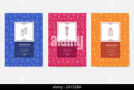 Der dünne Linie medizinische Ferienhäuser Muster Konzept. Kunst traditionelle, Zeitschrift, Buch, Plakat, abstrakte, Banner, Element. Vektor Outline Package Grußkarte oder Einladung design Stock Vektor