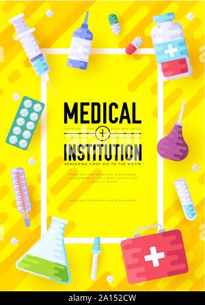 Medizin Informationen Karten eingestellt. Medizinische Vorlage von Flyer, Zeitschriften, Plakate, Cover, Banner. Klinische Infografik Konzept Hintergrund. Layout Illustrationen moderne Stock Vektor