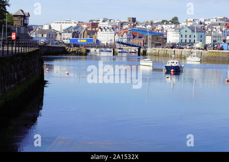 Der innere Hafen und Brücke, Douglas, Isle of Man Stockfoto