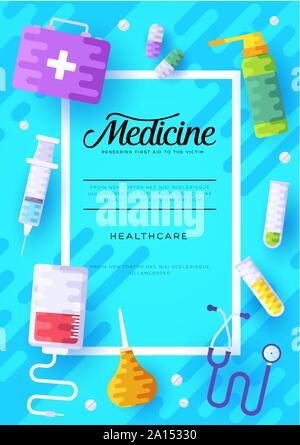 Medizin Informationen Karten eingestellt. Medizinische Vorlage von Flyer, Zeitschriften, Plakate, Cover, Banner. Klinische Infografik Konzept Hintergrund. Layout Illustrationen moderne Stock Vektor