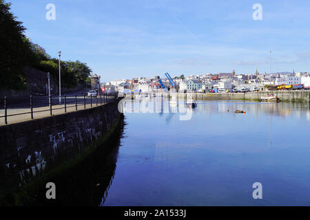 Der innere Hafen und Brücke, Douglas, Isle of Man Stockfoto