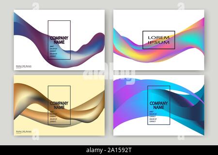 Fließenden Formen isoliert. Wellenförmige Flüssigkeit auf weißem Hintergrund. Helles Neon abstrakten Hintergrund Konzept. Trendigen Farbverlauf wellen Design Template vector Poster Stock Vektor