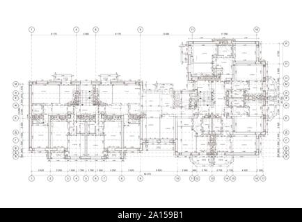 Detaillierte architektonische Grundriss, Wohnung Layout, Blaupause. Vector Illustration Stock Vektor