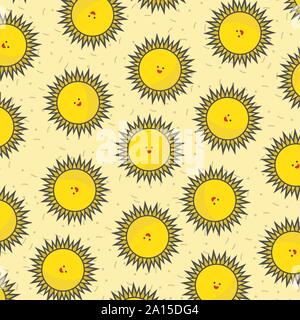 Eine süße Sonne Hintergrund Vektor mit gelber Farbe Stock Vektor