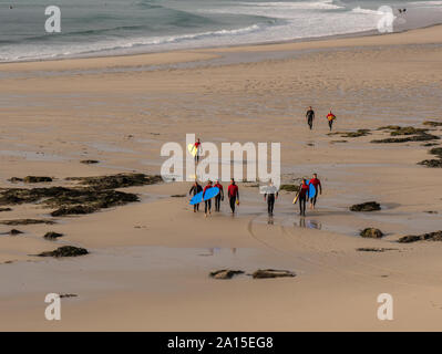 Menschen Spaß am Strand in Großbritannien Stockfoto