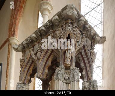 Stanton Harcourt, St Michael's Church, Early Fourteenth-Century Schrein von St. Edburga aus Bicester Priorat, Detail aus Süd-ost Stockfoto