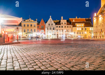 Town Hall Square bei Nacht, Wien, Österreich Stockfoto