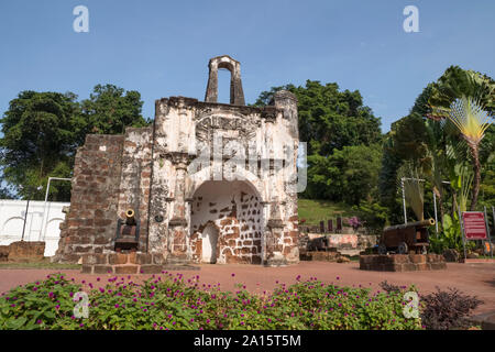 Malaysia, Malacca Stadt: die "Porta de Santiago, kleine Gate House, nur Überreste der Festung durch die Portugiesen im Jahr 1612 gebaut. Die Stadt wird registriert Stockfoto