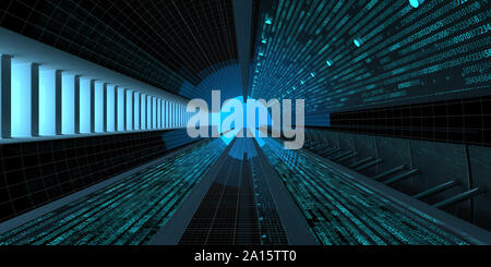 Digital Tunnel, 3D-Darstellung Stockfoto