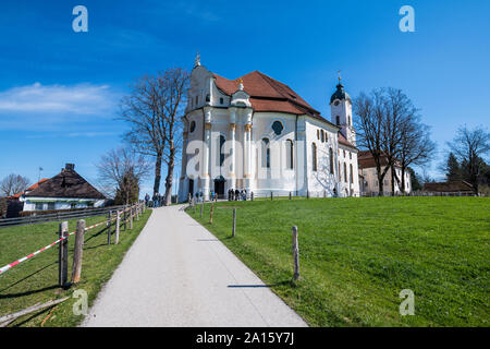 Äußere der Wieskirche, Steingaden, Bayern, Deutschland Stockfoto