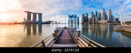 Skyline von Singapur mit Marina Bay, Singapore Stockfoto