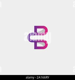Schreiben PS SB B BS Logo Design einfachen Vektor Elegante Stock Vektor