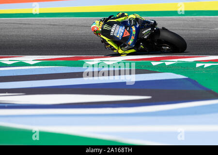 Italien. 14 Sep, 2019. Valentino Rossi, italienischer MotoGP-Fahrer Nummer 46 (mit speziellen celebrative Helm Misano) für Yamaha Monster Team (Foto von Lorenzo Di Cola/Pacific Press) Quelle: Pacific Press Agency/Alamy leben Nachrichten Stockfoto