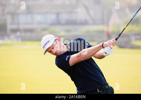 Fife, Schottland, Großbritannien. 24 Sep, 2019. Justin Rose Praxis an der Old Course in St Andrews, Dienstag 24. September 2019 Quelle: Derek Allan/Alamy leben Nachrichten Stockfoto