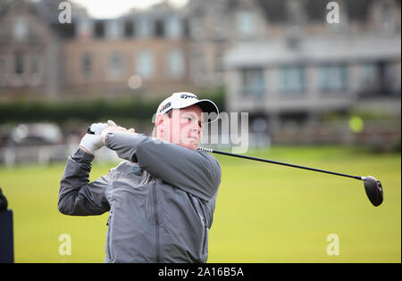 Fife, Schottland, Großbritannien. 24 Sep, 2019. Robert Macintyre Praxis an der Old Course in St Andrews, Dienstag 24. September 2019 Quelle: Derek Allan/Alamy leben Nachrichten Stockfoto