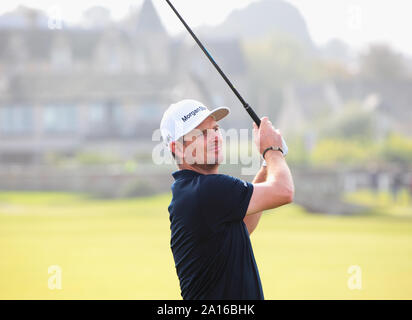 Fife, Schottland, Großbritannien. 24 Sep, 2019. Justin Rose Praxis an der Old Course in St Andrews, Dienstag 24. September 2019 Quelle: Derek Allan/Alamy leben Nachrichten Stockfoto