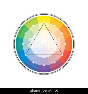Polychrome Multicolor spektrale Versicolor Rainbow Kreis der 12 Segmente. Die spektrale Harmonischen bunte Palette des Malers. Stock Vektor