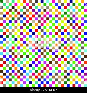 Nahtlose zufällige Plätze, Mosaikfliesen pixelated, Pixel bunte pulsierende, lebendige Hintergrund/Muster. Blöcke wiederholbaren Muster. Checker, kariert gr Stock Vektor