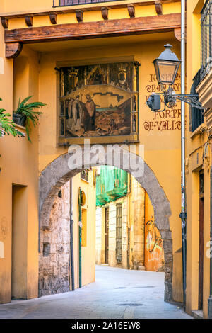 Malerische Ecke der Altstadt, Valencia, Comunidad Valenciana, Spanien Stockfoto