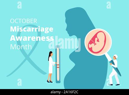 Fehlgeburt ßtsein Monat. Welt der Frühreife Tag. Spontanaborte, noncarrying der Schwangerschaft Stock Vektor
