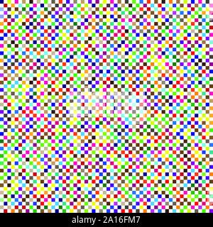 Nahtlose zufällige Plätze, Mosaikfliesen pixelated, Pixel bunte pulsierende, lebendige Hintergrund/Muster. Blöcke wiederholbaren Muster. Checker, kariert gr Stock Vektor